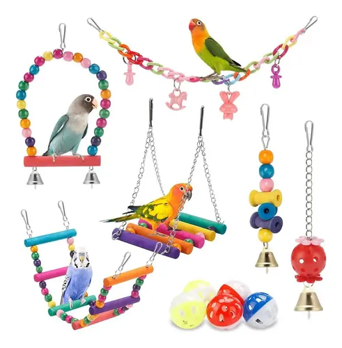 Red De Gateo Y Anillo De Cuerda Para Pájaros Y Mascotas Pequeñas ¡Juguete Divertido Y Seguro!
