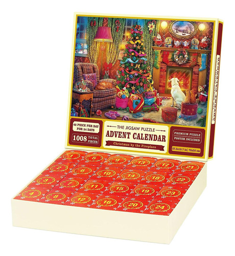 Rompecabezas Navideño Divertido En 24 Cajas Calendario De