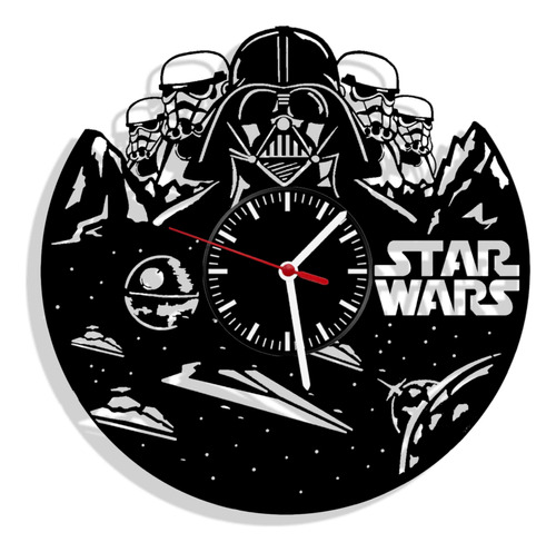 Reloj De Pared Elaborado En Disco Lp  Ref. Star Wars 01