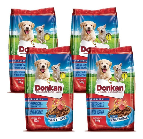 Imagen 2 de 3 de Alimento Para Perros Donkan Cachorros 500gr X4 Uds