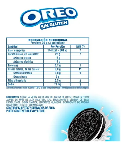 Galletas Oreo Chocolate Sin Tacc Sin Gluten Vegan X95g