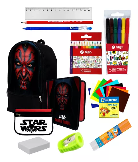 Kit Mochila Grande+ Utiles Darth Maul C393