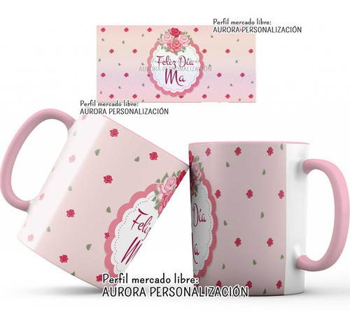 Mug Regalo Para Mamá Pocillo Interior Y Oreja Rosada 010