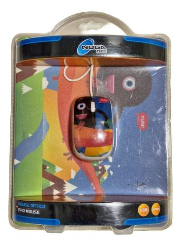 Mouse Y Mousepad Noga 800 Dpi Usb Optico Mini - Plus Color Naranja