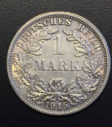 Ale282 Moneda Alemania Imperio 1 Mark 1915 F Auun Plata Ayff (Usado)