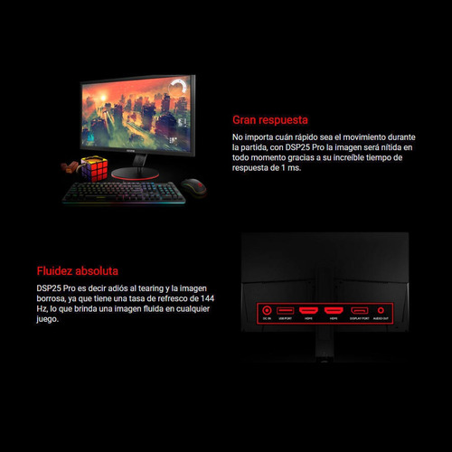 Monitor Gamer Ozone Dps25 Pro 25' Fhd 144hz 1ms Loi Chile