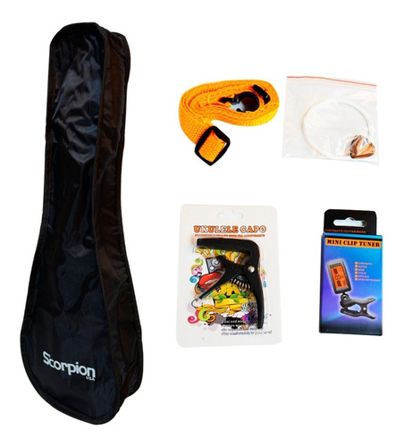 Kit Ukelele  21'' Negro Scorpion