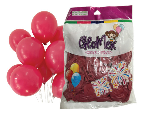 Globos Glomex #12 C/100 Colores A Color Retro Fiusha Glomex 12 Estandar
