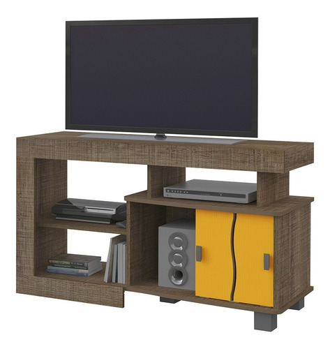 Mesa De Tv Bertolini Senna Canela Amarillo Hasta 32