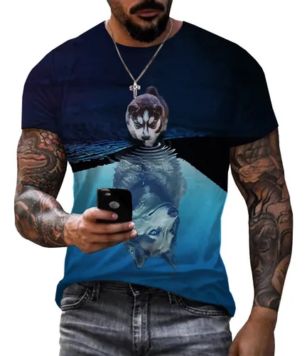 comprar Mc Playera 3d Estampada Perros Y Lobos Verano 2023