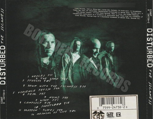Disturbed The Sickness Cd 2000 Usa Estándar (Usado)