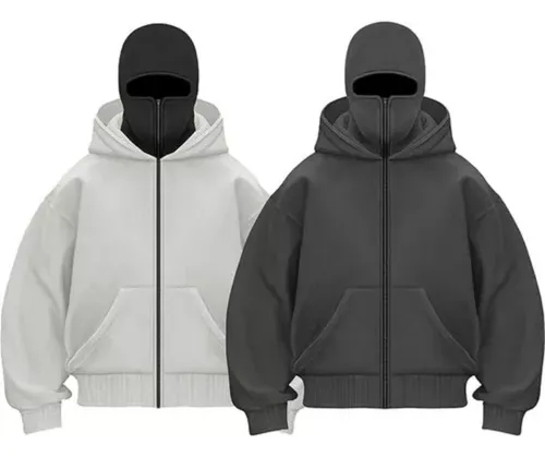 Sudadera De Doble Capa Con Capucha Y Cremallera