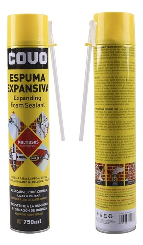 Espuma Expansiva Selladora De Poliuretano 750ml Marca Covo