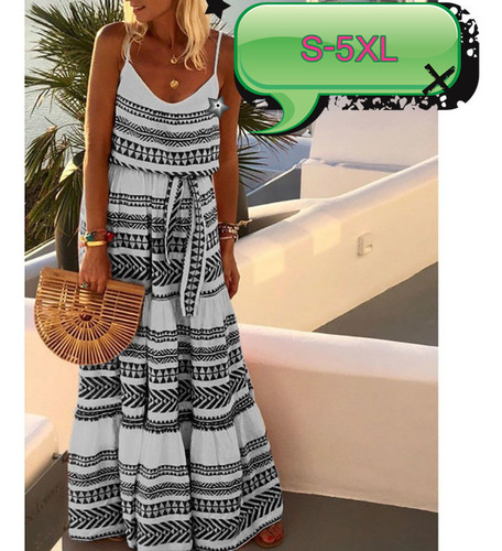 Vestido Bohemio De Verano For Vacaciones En La Playa