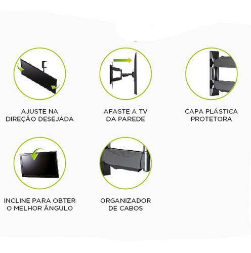 Suporte ELG A02V4N de parede para TV/Monitor de 26" até 55" preto
