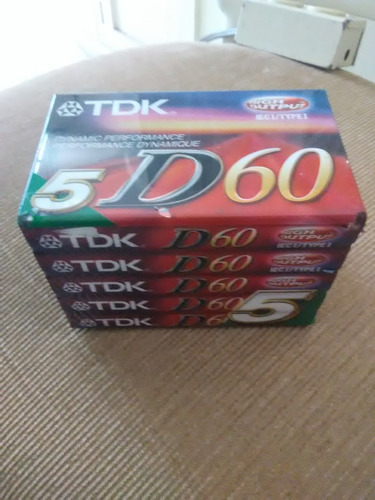 5 Pack Cassettes Tdk D60 High Output