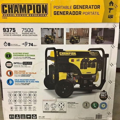 Generador Planta Eléctrica Champion 7500 Watts