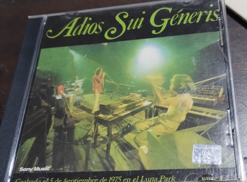 Adiós Sui Géneris Cd Grabado En El L Park Parte 1 Leer Descr