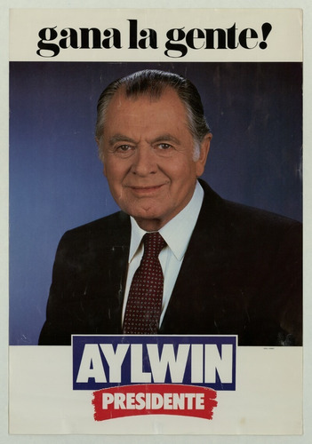 Foto Afiche Gana La Gente! Aylwin Presidente  Incluye Cuadro