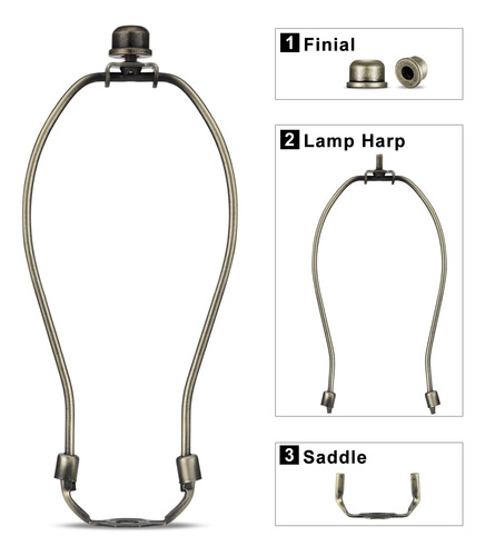 Kit Soporte Arpa Lámpara 8 Pulgadas Base Desmontable 2 Unida