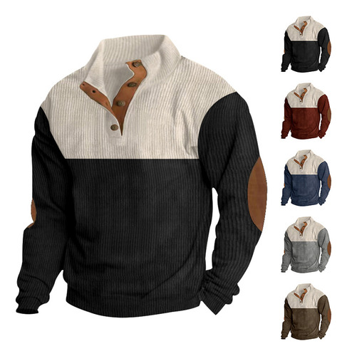 Nueva Sudadera Casual De Manga Larga Con Cuello Alto Para Ho