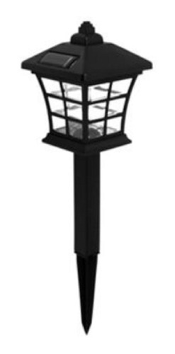 Estaca Solar Led Deco Farol Negro 35cm