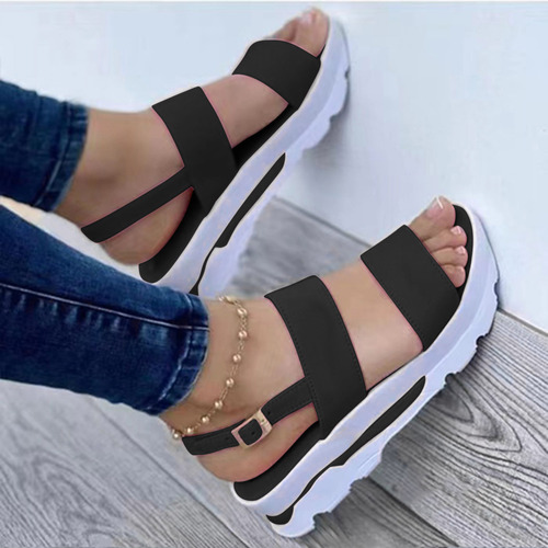 Sandalia B De Verano Para Mujer, Con Suela Gruesa, A La Moda