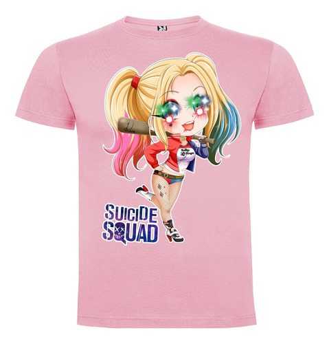 Polera Led Algodón 100% Harley Quinn Niñas