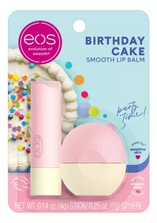 Kit Lip Balm Birthday Cake Eos - 2 Peças