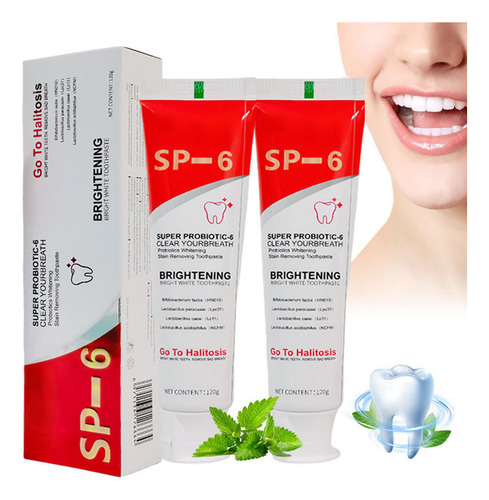 Pasta De Dientes Blanqueadora Probiótica Sp-6 De 2 Unidades*