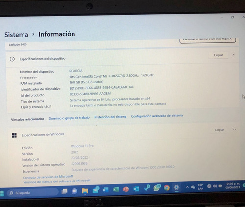 Laptop Dell Latitude 5420 I7 16gb Ram 512gb Ssd Win 11 Pro (Usado)