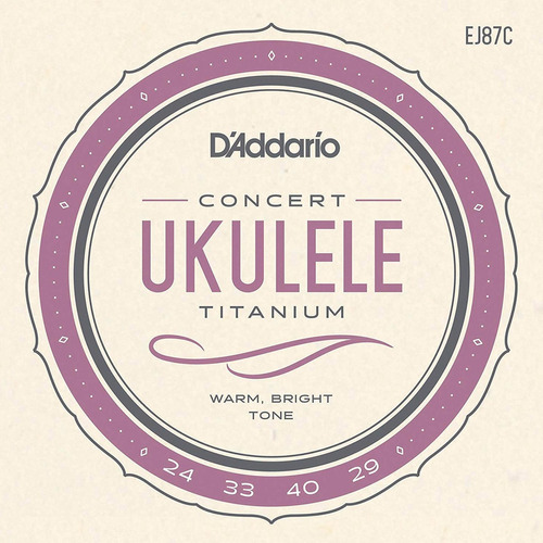 Cuerdas Para Ukulele / Ukelele Concierto Titanium Ej87c