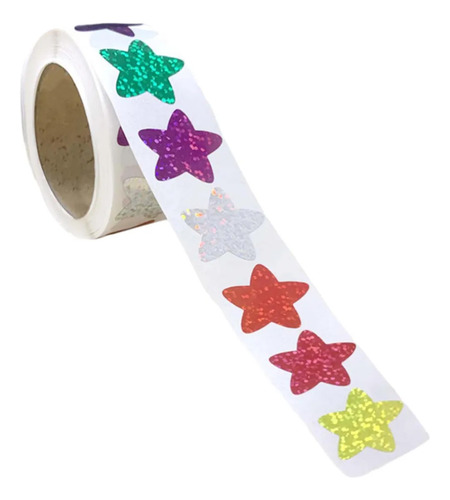Mt 500 Pegatinas Con Forma De Estrella Colorida En Rollo Y