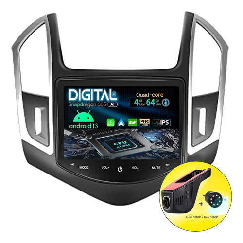 Radio Pantalla Android Chevrolet Cruze 2013/16