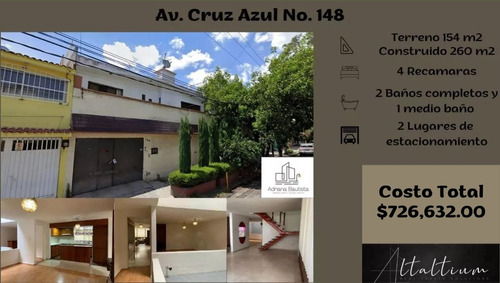 Casa En La Delegación Gustavo A. Madero, Col. Industrial, Av. Cruz Azul No. 148.  Cuenta Con 2 Lugares De Estacionamiento.  Nb10-di