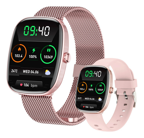 Reloj Inteligente Smart Watch Bluetooth,para Hombre Y Mujer - Monitor Cardiaco, 100+ Modos Deportivos, Alarma De Sueño Y Notificaciones Push