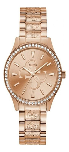 Reloj Guess W1280l3 Anna Quartz Mujer Correa Rosa Claro Bisel Rosa Claro