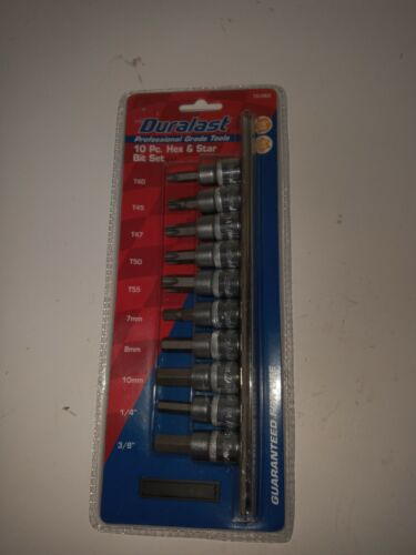 Duralast 70-062 10 Pc Hex & Star Bit Set (h11-002/r#2) Cck