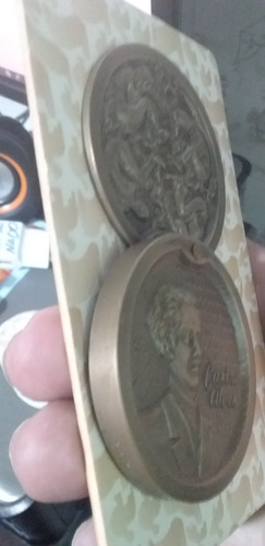 Medalha Dupla Castro Alves - 150 Anos Do Nascimento Raridade