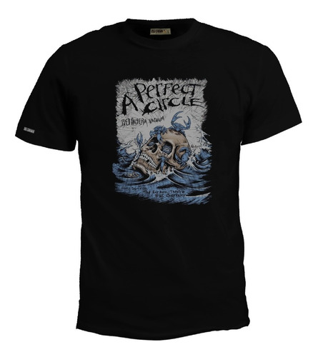 Camiseta A Perfect Circle Calavera Sobre Olas Banda Rock Bto