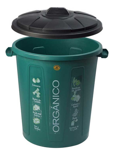 Kit Bote 3 Piezas 55 Lts Orgánico Inorgánico Sanitario Color Multicolores