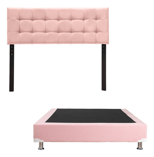 Cabecera + Box Queen Size Dicasa Catania Rosa