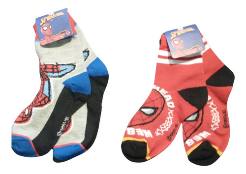 Calcetines Para Niño 2 Pares Super Héroes Spiderman Nacional