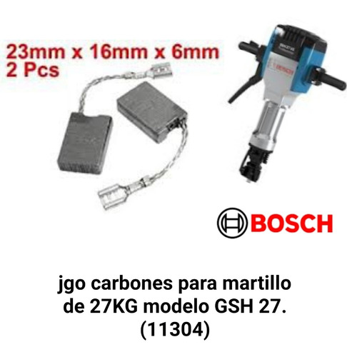 Imagen 1 de 1 de Carbones Con Auto-stop Para Martillo Demoledor Bosch Gsh27