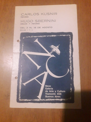 Catalogo Carlos Kusnir Hugo Sbernini Dibujos Pinturas 