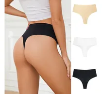 Comprar Kit 6 Calcinhas Fio Sem Costura Cós Alto Duplo 9cm De Pala
