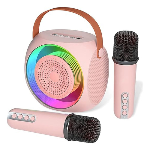 Mini Parlante Bluetooth Led Micrófono X2 Karaoke Niños 