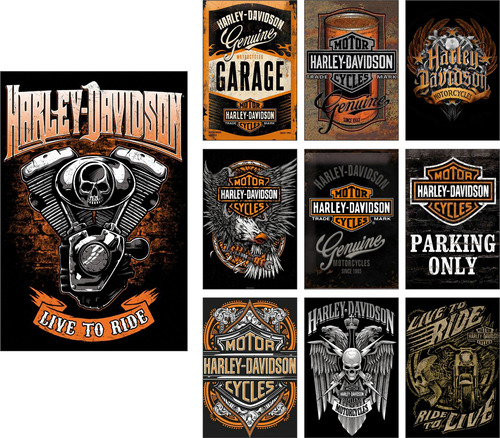 Poster Cartel Metálico Harley Davidson Biker Motos Chopper 