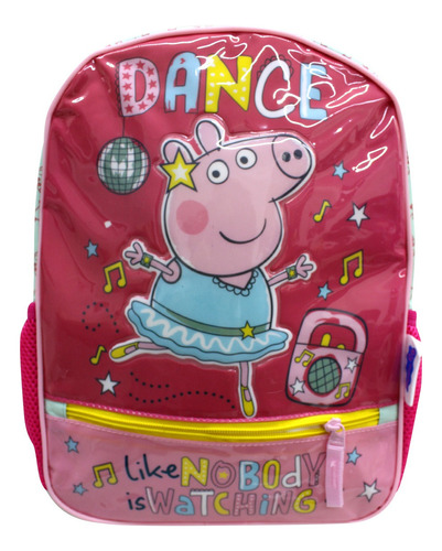 Mochila Kinder Preescolar Térmica Peppa Pig Dance Bailarina Color Rosa Chicle