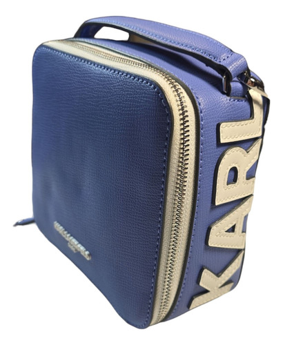 Bolsa Crossbody Karl Lagerfeld Lh3er3cg Color Azul Correa De Hombro Azul Diseño De La Tela Lisa
